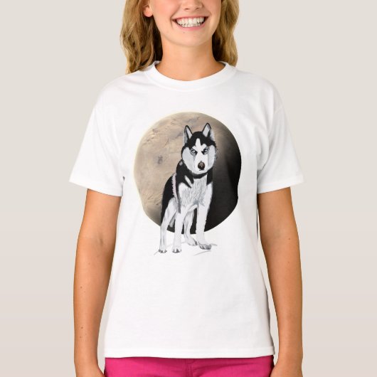 T-shirt Black et White Husky (Devant)