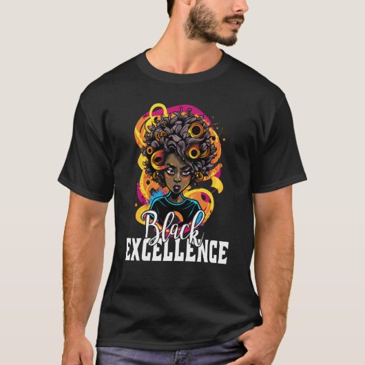 T-shirt Black Excellence African Pride Black History Month (Devant)