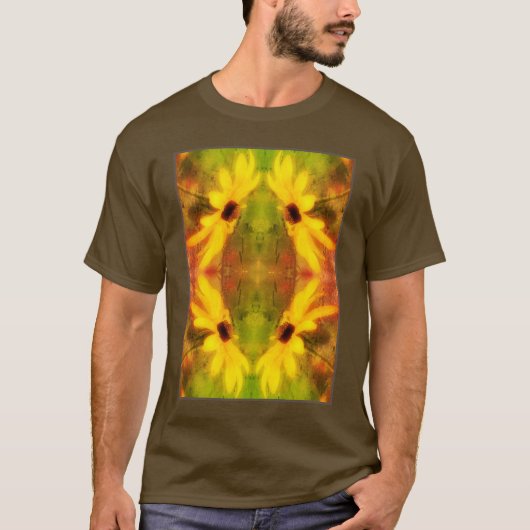T-shirt Black Eyed Susan Daisy Trouvé Abstrait (Devant)