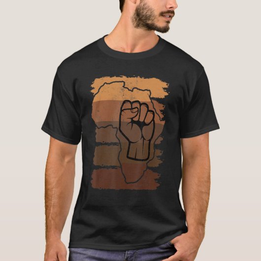 T-shirt Black Fist Shirt African American Pride Black Hist (Devant)