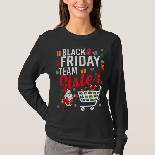 T-shirt Black Friday Team Soeur Cute Christmas Shopping L (Devant)