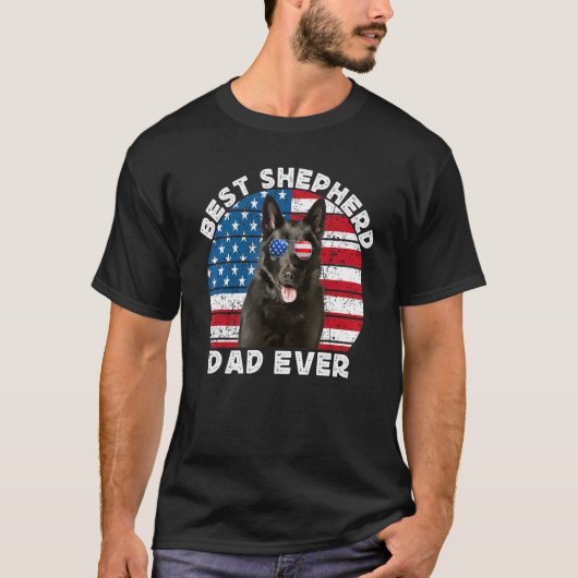 T-shirt Black German Shepherd Dad For Men GSP Dog Face Ame (Devant)
