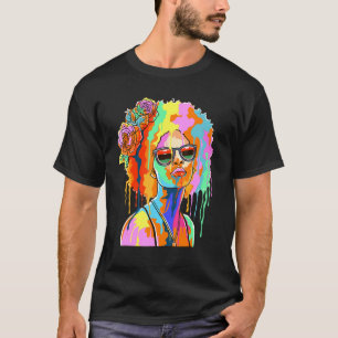 T-shirt Black Girl Inspiré Black Woman Peinture Déchets Re