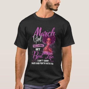 T-shirt Black Girl Living Best Life Mars Anniversaire Mère