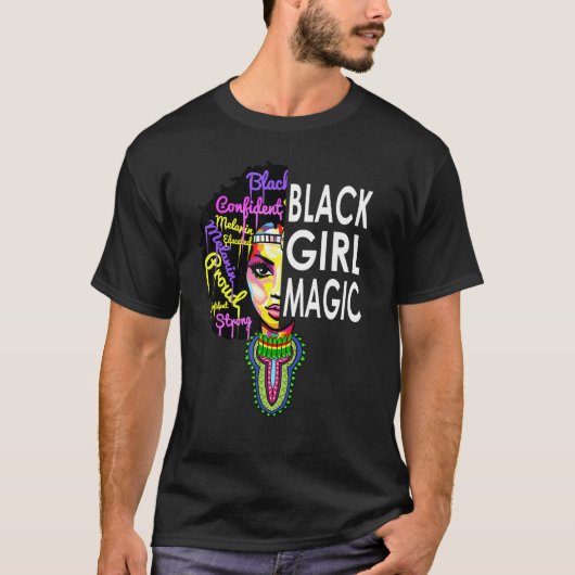 T-shirt Black Girl Magic African Dashiki Outfit Pride Mont (Devant)