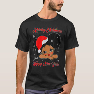T-shirt Black Girl Magic Joyeux Noël Africain Américain
