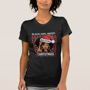 T-shirt Black Girl Magic Joyeux Noël Afro-Américain 