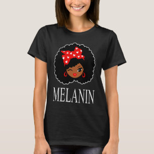 T-shirt Black Girl Magic Winking Eye Afro Lips Black Queen