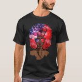 T-shirt Black Girl Us Drapeau Melanin Afro Hair Afro Ameri (Devant)