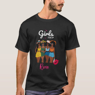 T-shirt Black Girls Trip Reno Vacation Correspondant Black