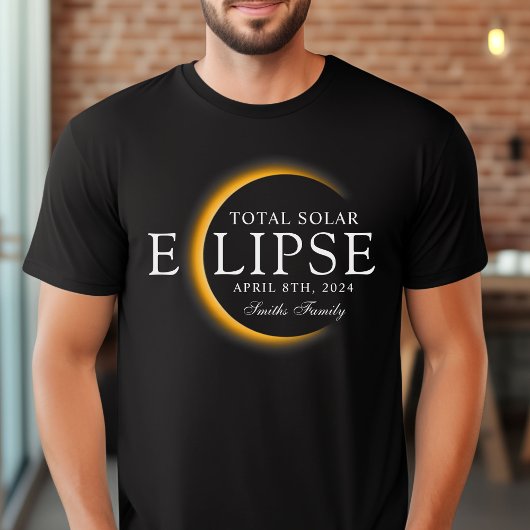 T-shirt Black & Gold 2024 Texas Total Solar Eclipse Family