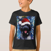 T-shirt Black Goldendoodle Labradoodle Santa Dog Christmas (Devant)