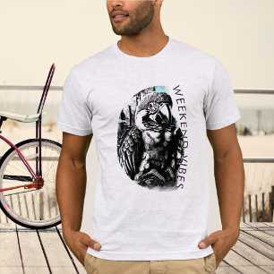 T-shirt Black Graphic Vibes Week-end