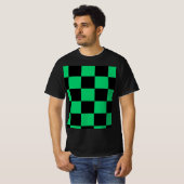 T-shirt Black & Green Anime Style Pattern Tee (Devant entier)