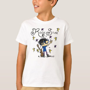 T-shirt Black Hair Boy Rock Star