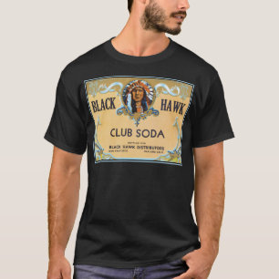 T-shirt Black Hawk Club Soda Étiquette Vintage