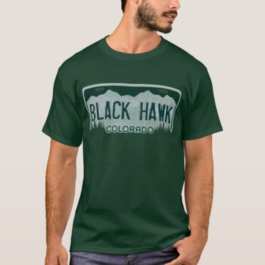T-shirt Black Hawk Colorado gars plaque d'immatriculation  (Devant)