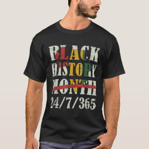 T-shirt Black histoire mois 247365 avec drapeau de la cart