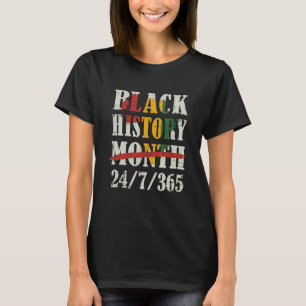 T-shirt Black histoire mois 247365 avec drapeau de la cart