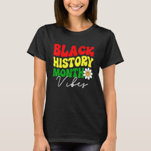 T-shirt Black Histoire Mois Vibes Retro Melanin Hommes Fem