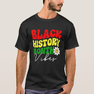 T-shirt Black Histoire Mois Vibes Retro Melanin Hommes Fem