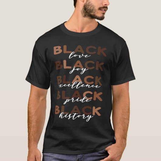T-shirt Black History Excellence Fierté Racines africaines (Devant)