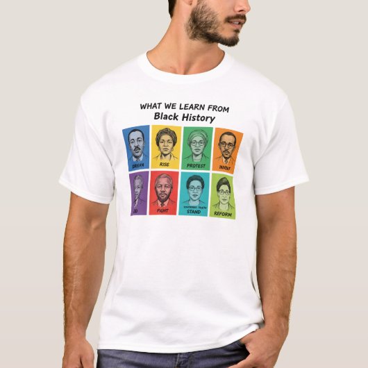 T-shirt Black History Lessons Inspirational Graphic (Devant)