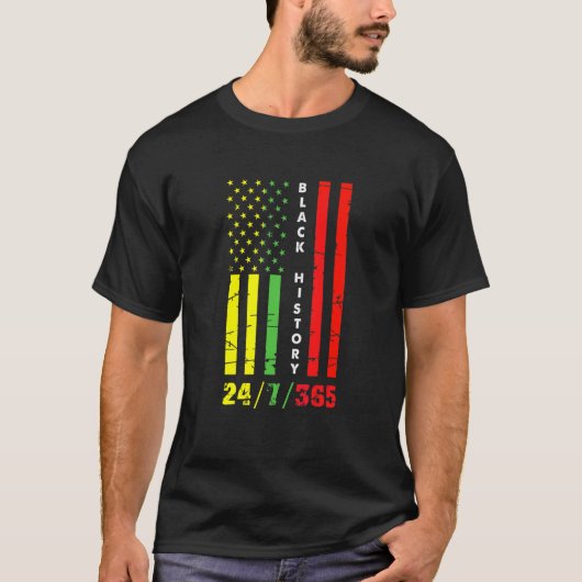 T-shirt Black History Mois 247365 African American Flag P (Devant)