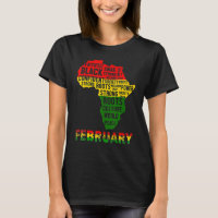 Black History Mois Chemise Carte Africaine Couleur