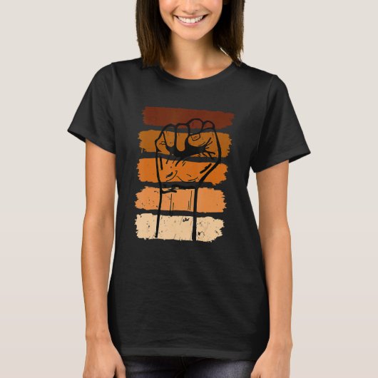 T-shirt Black History Mois Premier Black Power Femmes afri (Devant)