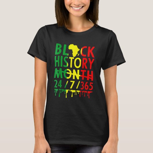 T-shirt Black History Month 2023 Black History 365 Melanin (Devant)