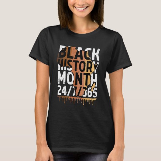 T-shirt Black History Month 2023 Black History 365 Melanin (Devant)