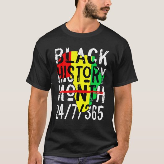 T-shirt Black History Month 247365 Africa Map Melanin 2023 (Devant)