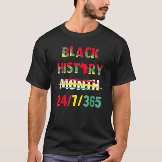 T-shirt Black History Month 24 7 BHM African Pride Men Wom (Devant)