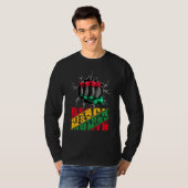 T-shirt Black History Month BHM Afro Pride Hand Fist Black (Devant entier)