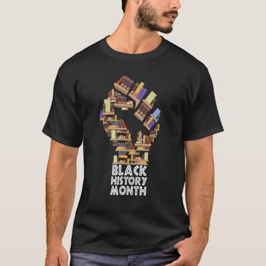 T-shirt Black History Month Book  Fist Black History Month (Devant)