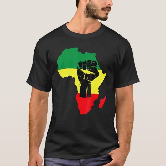 T-shirt Black History Month Celebration African Map Fist T (Devant)