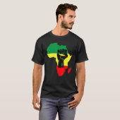 T-shirt Black History Month Celebration African Map Fist T (Devant entier)