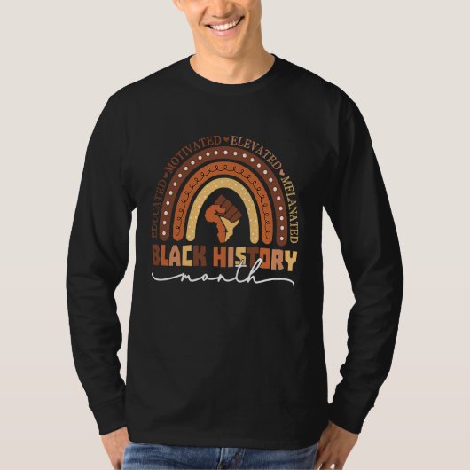 T-shirt Black History Month  Melanin Educated Motivated Ra (Devant)