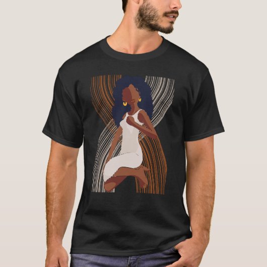 T-shirt Black History Month Minimalist Queen Melanin Boho (Devant)