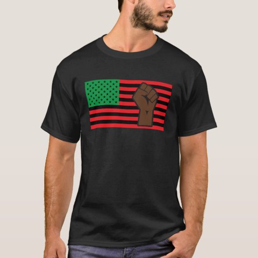 T-shirt Black History Month Pan African Flag Black African (Devant)