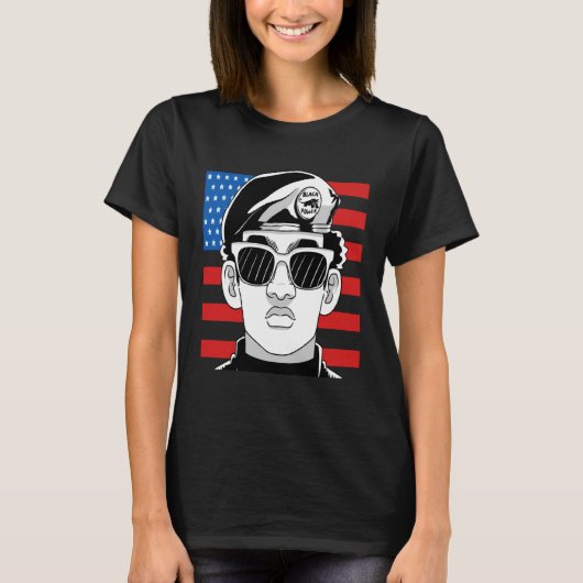 T-shirt Black History Month Panther Party American Flag 19 (Devant)