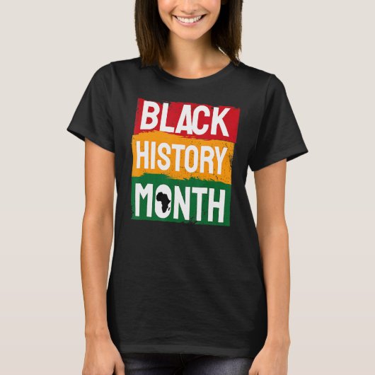 T-shirt Black History Month Proud Black Afro African Pride (Devant)