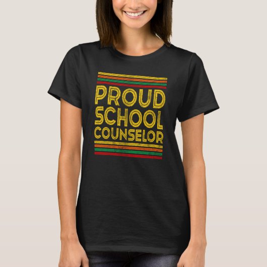 T-shirt Black History Month Proud School Counselor (Devant)