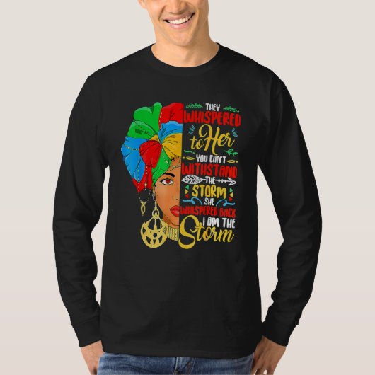 T-shirt Black History Month Shirt African Woman Afro I Am (Devant)