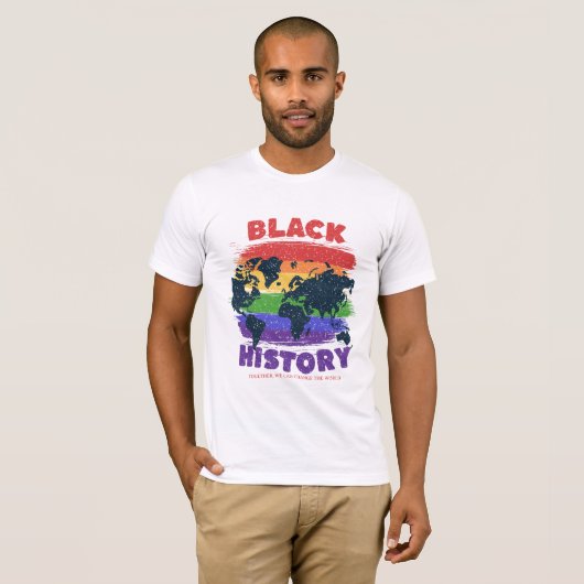 T-shirt Black History Month , World Map Unity Change (Devant entier)
