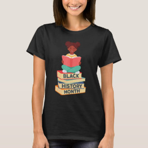 T-shirt Black History Moth Girl Reading Book African Prid