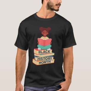 T-shirt Black History Moth Girl Reading Book African Prid