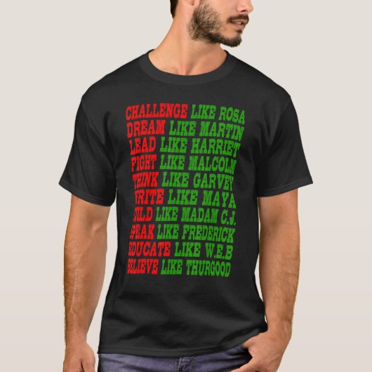 T-shirt Black History Moth Pride Black Power Leaders (Devant)
