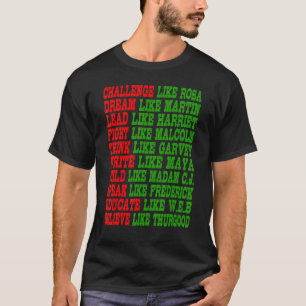 T-shirt Black History Moth Pride Black Power Leaders